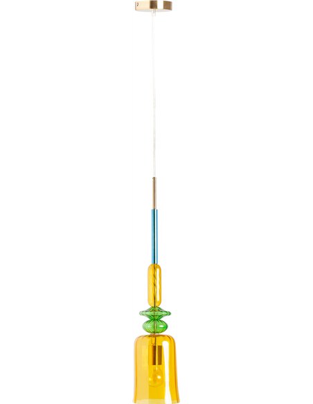 suspension en verre jaune style art déco chic