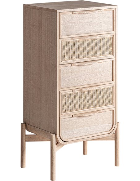 sinfonier style nordique bois clair et rotin tressé