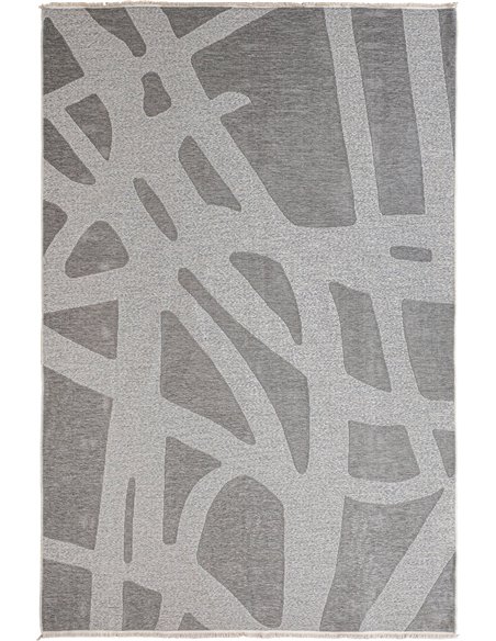 Tapis contemporain gris et beige pour salon élégant