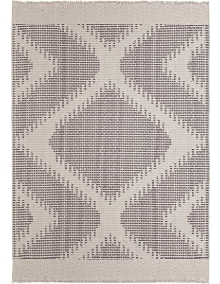 idée déco tapis contemporain marron beige polyester coton