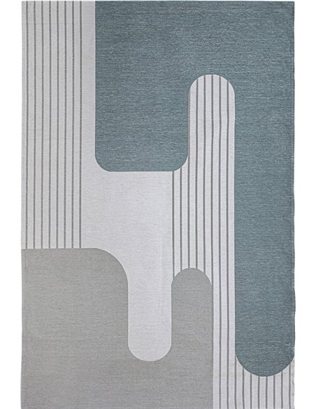 tapis tendance bleu beige pour pièce à vivre cosy