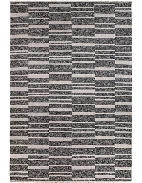tapis salon moderne motifs noirs et blancs