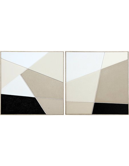 inspiration artistique murale en toile et bois naturel