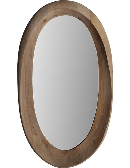 Miroir décoratif ovale pour salon moderne en bois