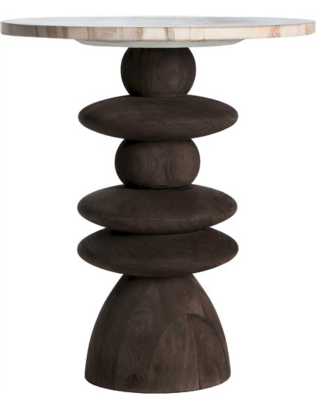 table d’appoint raffinée finition marbre et bois