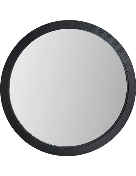 miroir mural contemporain en bois de frêne noir chic