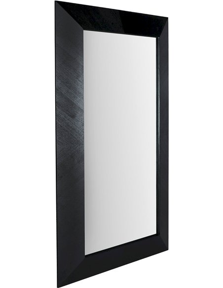 miroir rectangulaire bois noir pour salon moderne