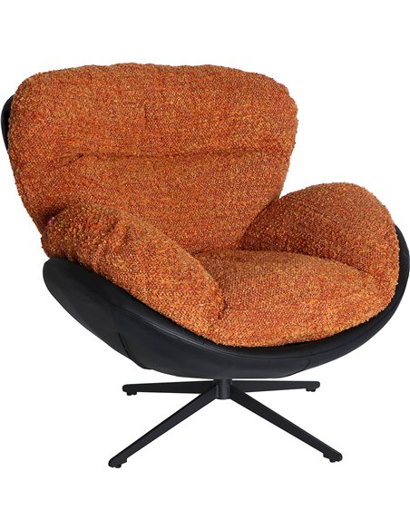 fauteuil pivotant design orange et noir pour salon moderne