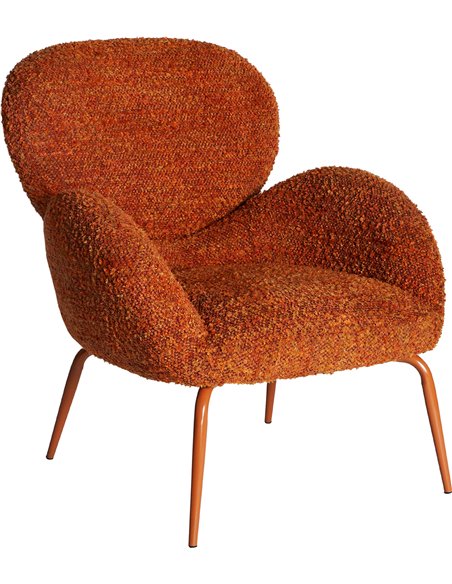 fauteuil vintage orange style rétro élégant salon