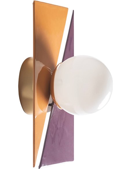 applique murale design en fer et verre blanc pour salon moderne