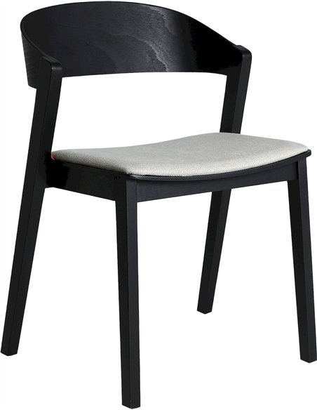 chaise moderne bois hêtre assise tissu gris élégante