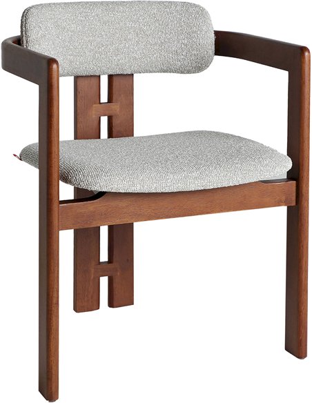 Chaise contemporaine élégante bois frêne et tissu gris