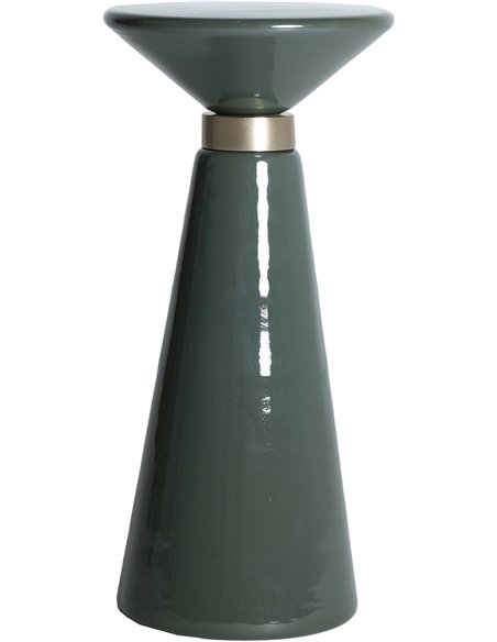 table d’appoint contemporaine en verre vert élégant