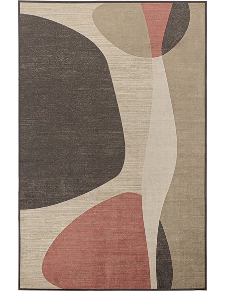 Tapis contemporain design en viscose tons neutres élégant