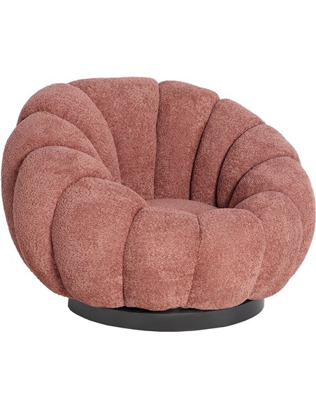 fauteuil contemporain bouclé terracotta base noire
