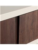meuble tv en bois clair et foncé tendance contemporaine