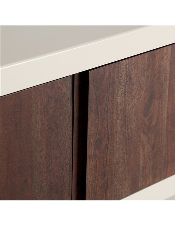 meuble tv en bois clair et foncé tendance contemporaine
