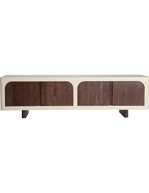 meuble télé acacia bicolore pour salon cosy