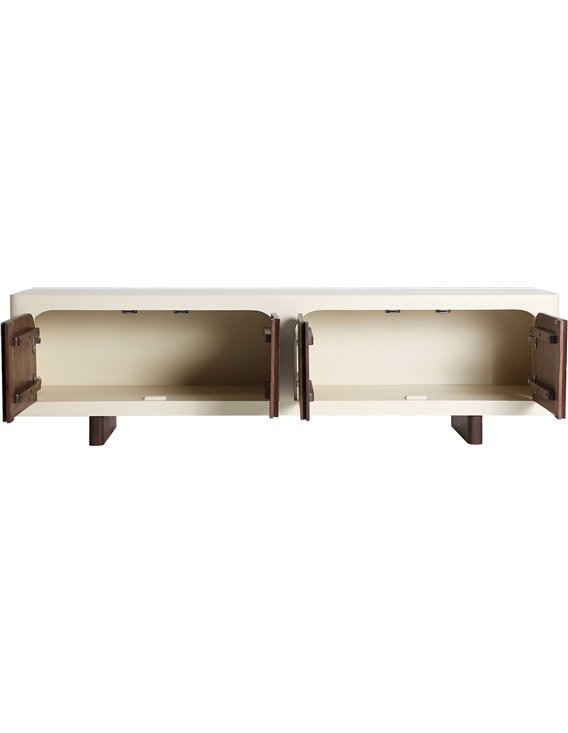 meuble tv moderne avec finition blanche et brune
