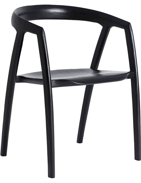 Chaise contemporaine en bois d’orme noir élégance et confort