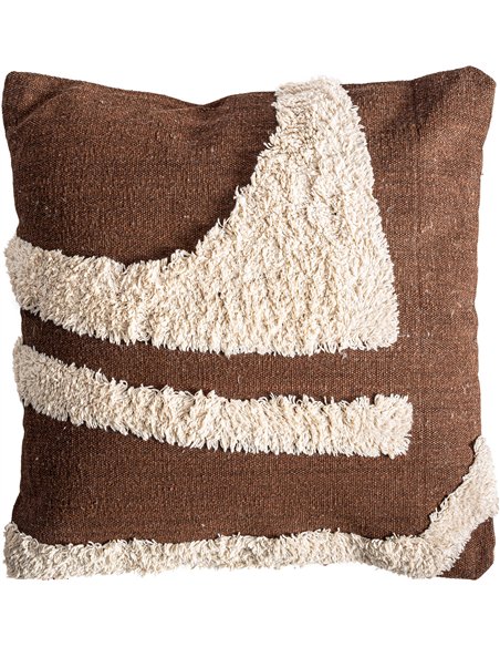 Coussin décoratif beige et marron pour salon élégant