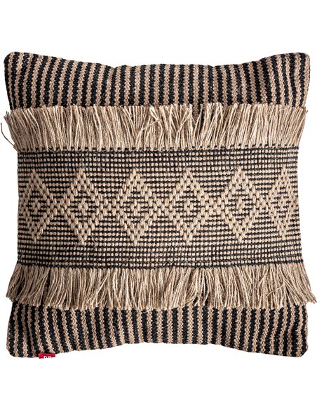 Coussin boho chic en jute pour salon élégant