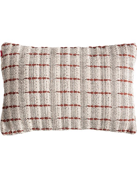 Coussin déco jute et terracotta pour salon élégant