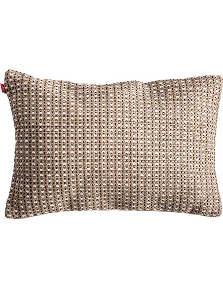 Coussin déco coton écru marron style classique salon cosy