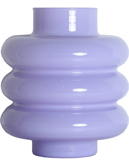 Vase contemporain en verre couleur mûre finition brillante