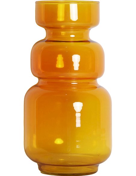 Vase décoratif en verre ambré contemporain élégant