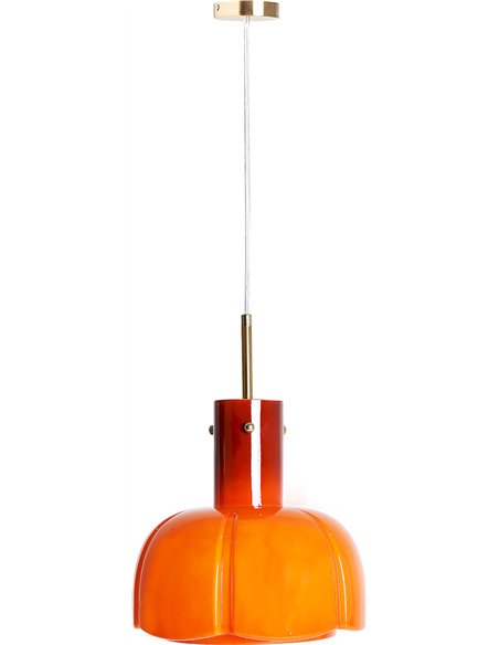 éclairage moderne plafond cristal orange