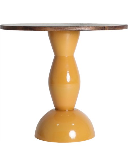 table à manger design fer ocre et bois mango contemporaine