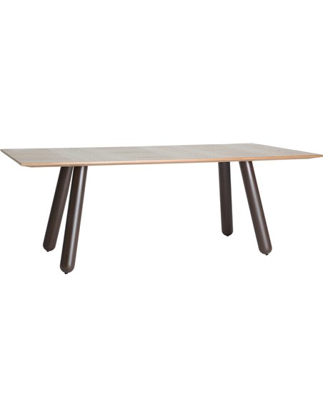 Table rectangulaire bois clair pieds métal inspiration design