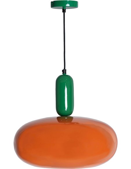luminaire plafond contemporain orange vert élégant pour salon