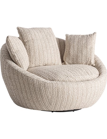 fauteuil pivotant contemporain beige pour salon élégant