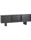 meuble bas tv bois mindi noir chic pour salon