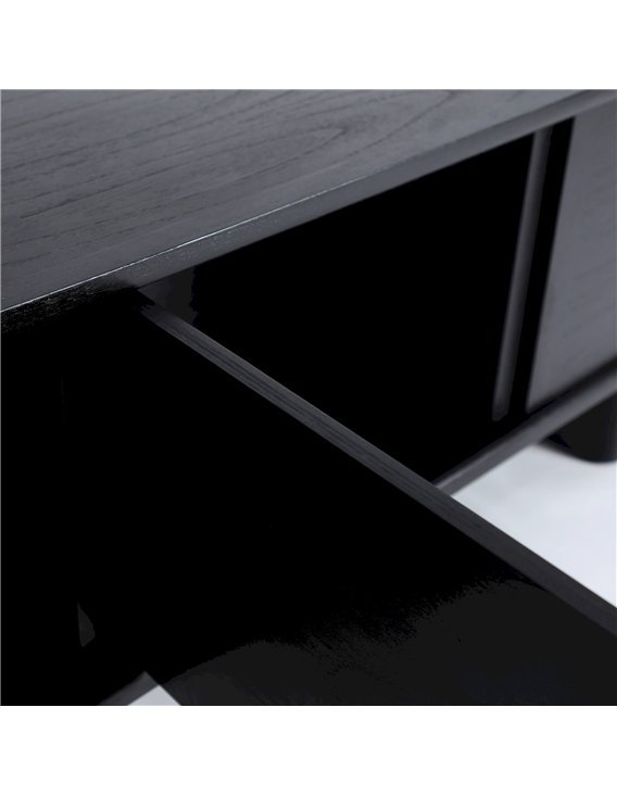 meuble télé moderne en bois noir finition mate