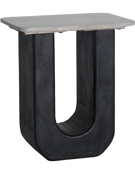 table d’appoint design bois et marbre salon élégant