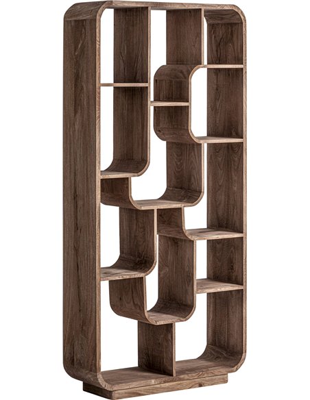 bibliothèque fine bois de manguier tendance