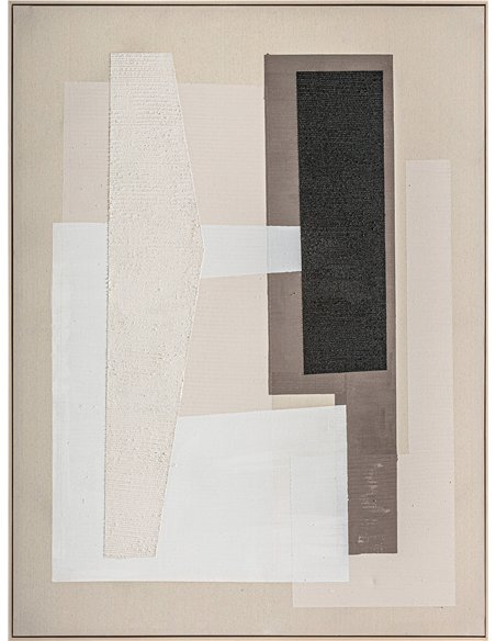 tableau décoratif contemporain toile et bois clair élégant