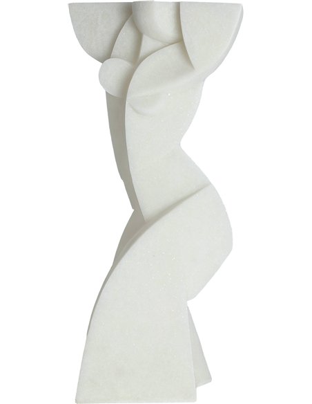 sculpture contemporaine en résine blanche décorative design