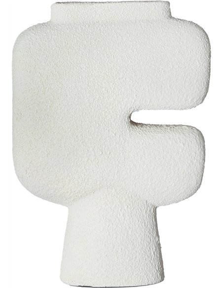 Vase élégant en résine blanche finition brute style moderne