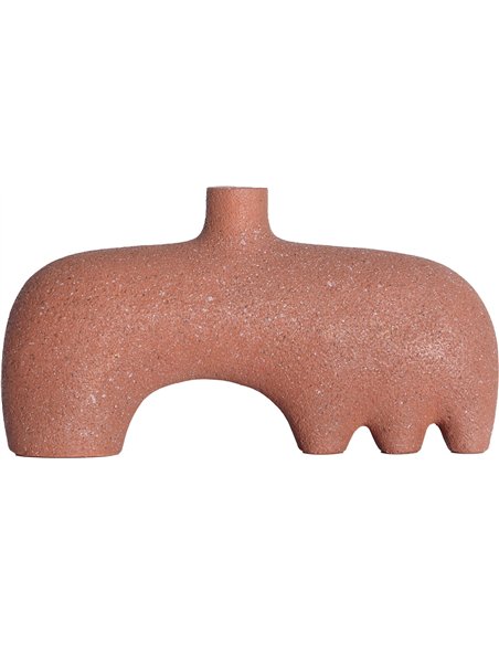 Vase décoratif style contemporain en résine terracotta effet brut