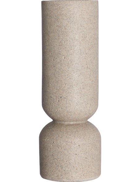 Vase décoratif contemporain en résine beige élégant