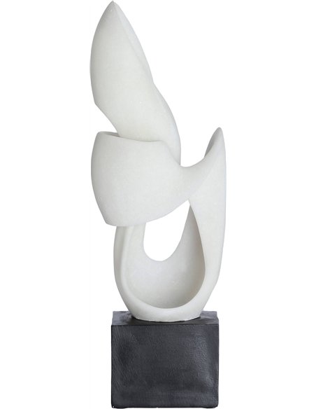 figurine déco contemporaine élégante en résine blanche