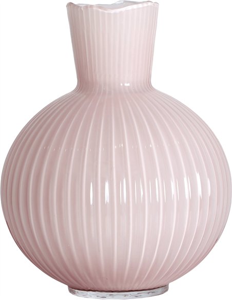 vase en verre rose pâle design classique