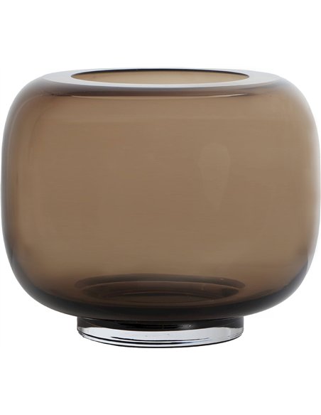 Vase décoratif translucide en verre brun chic