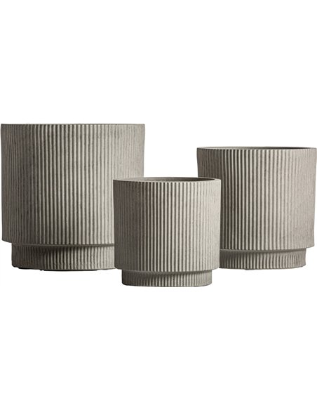 Pot de fleurs céramique gris design contemporain élégant