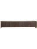 meuble télé bois manguier et MDF beige décoration salon