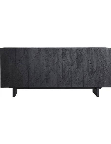 buffet contemporain bois de manguier noir élégant pour salon